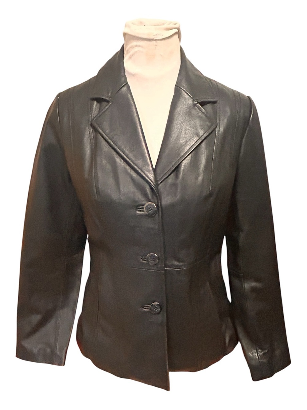 Wilsons Leather Women’s Vtg 90’s Black Leather Blazer Jacket Thinsulate Small